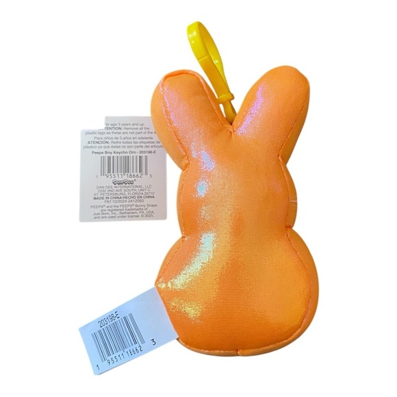 Peeps Metallic Iridescent Orange Backpack Clip 4.5” Collectible Plush Keychain - Picture 2 of 3